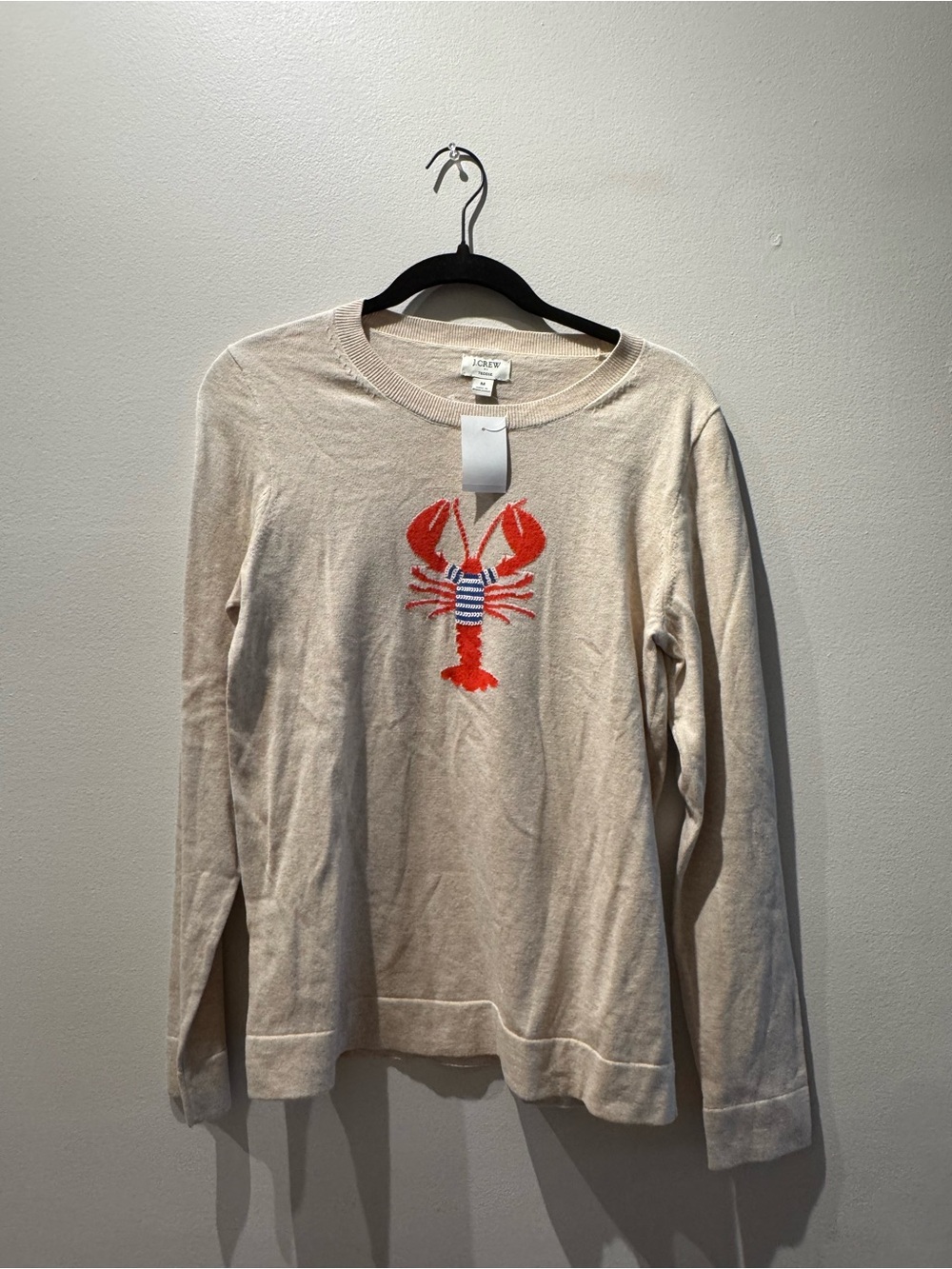 J. Crew Cream Sweater with Lobster Motif - Picture 1 of 2